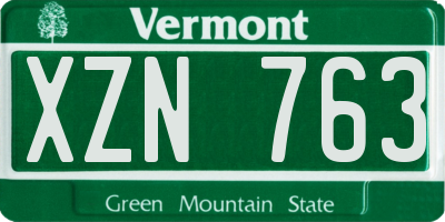 VT license plate XZN763