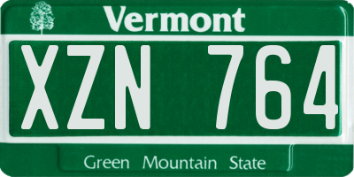 VT license plate XZN764
