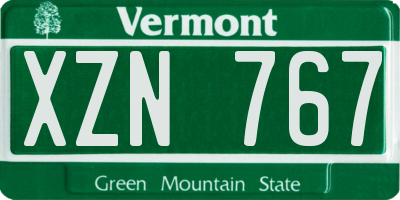VT license plate XZN767