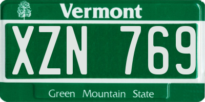 VT license plate XZN769