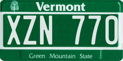 VT license plate XZN770