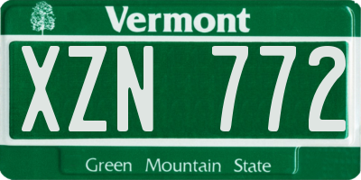 VT license plate XZN772