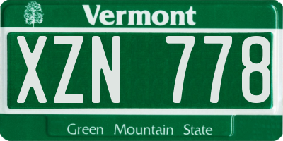 VT license plate XZN778