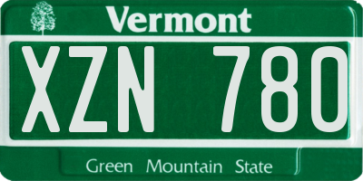 VT license plate XZN780