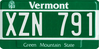 VT license plate XZN791