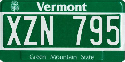 VT license plate XZN795