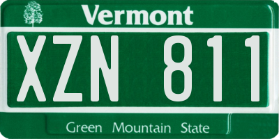 VT license plate XZN811