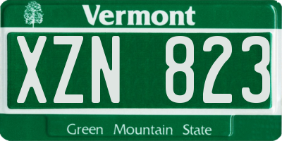 VT license plate XZN823