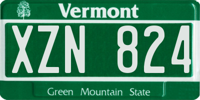 VT license plate XZN824