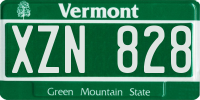 VT license plate XZN828