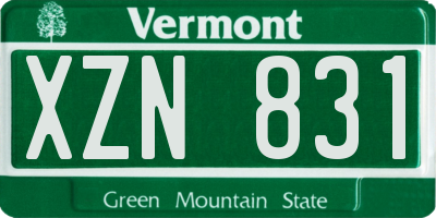 VT license plate XZN831
