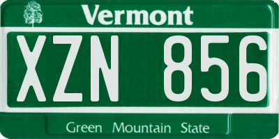 VT license plate XZN856