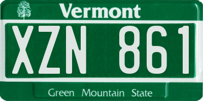VT license plate XZN861