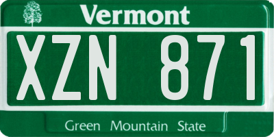 VT license plate XZN871