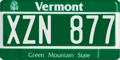 VT license plate XZN877