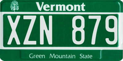 VT license plate XZN879