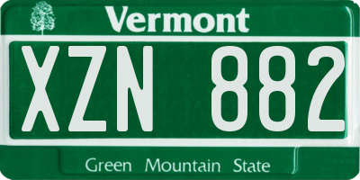 VT license plate XZN882