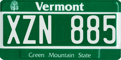 VT license plate XZN885