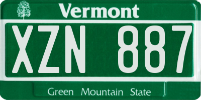 VT license plate XZN887