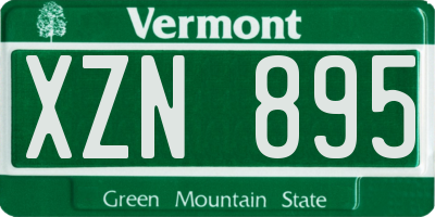 VT license plate XZN895