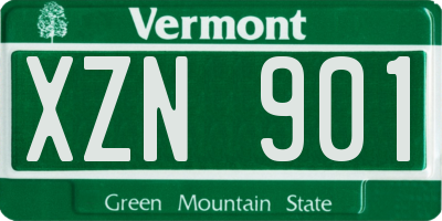 VT license plate XZN901