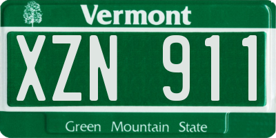 VT license plate XZN911