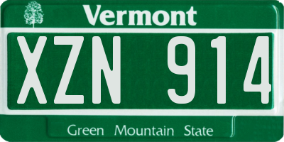 VT license plate XZN914