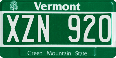VT license plate XZN920