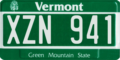 VT license plate XZN941