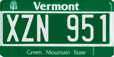 VT license plate XZN951
