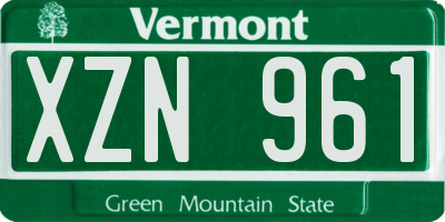 VT license plate XZN961