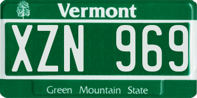 VT license plate XZN969