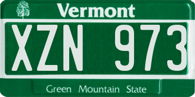 VT license plate XZN973