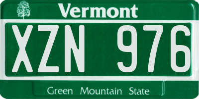 VT license plate XZN976