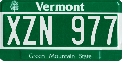 VT license plate XZN977