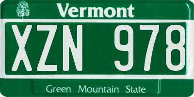 VT license plate XZN978