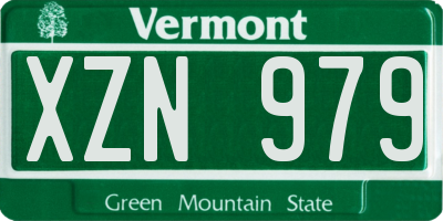 VT license plate XZN979