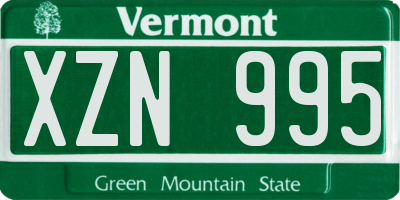 VT license plate XZN995