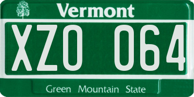 VT license plate XZO064