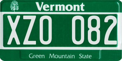 VT license plate XZO082