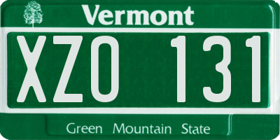 VT license plate XZO131