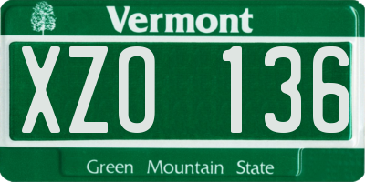 VT license plate XZO136
