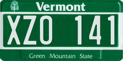 VT license plate XZO141