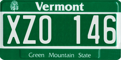 VT license plate XZO146