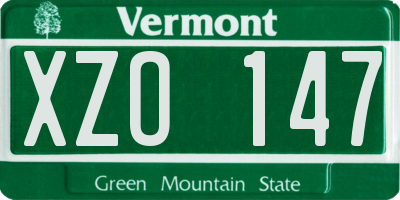 VT license plate XZO147