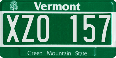 VT license plate XZO157