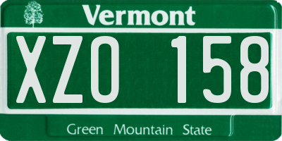 VT license plate XZO158