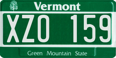 VT license plate XZO159