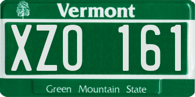 VT license plate XZO161