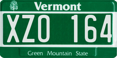 VT license plate XZO164